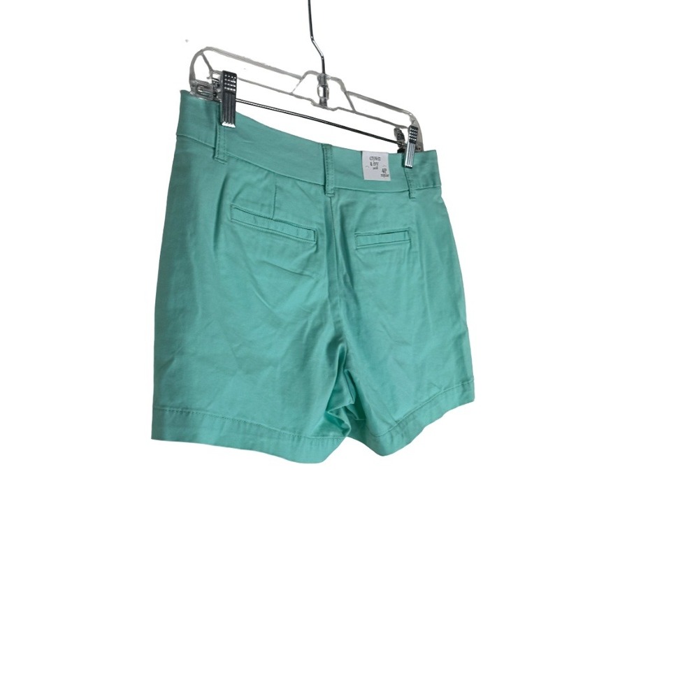 Crown & Ivy Chino Shorts Womens 4P Mint Cielo Teal Cotton Stretch Petite New Tag - Picture 9 of 14